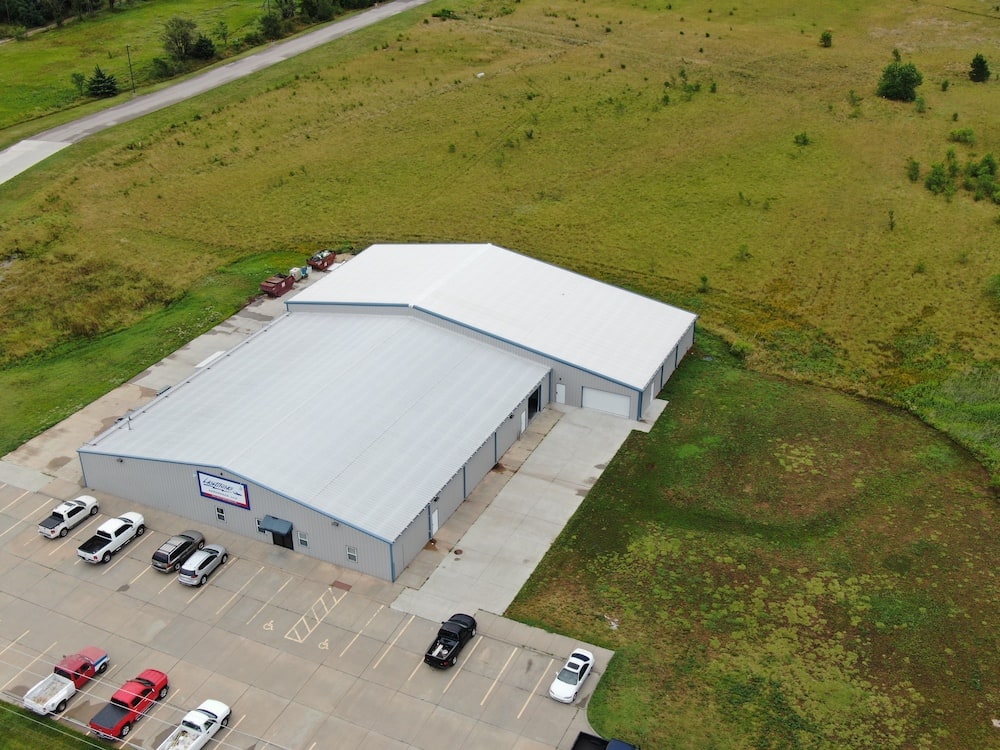 Aerial View of Building from Outside